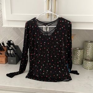 Sheila Rose/Nadine West soft long sleeve cotton top with front neckline detail.